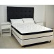 Colchón Inducol Pocket Firm 140 x 190 + Sommier Inducol + Respaldo Milos + 2 Almohadas