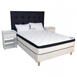 Colchón Inducol Pocket Firm 140 x 190 + Sommier Inducol + Respaldo Milos + 2 Almohadas