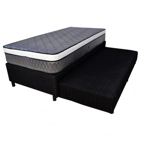 Sommier Marinero Mussa Urania negro 90x190 + Colchón Viggo Dual Relax